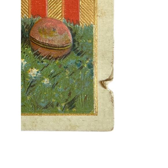 Antique 1911 Easter Greetings Postcard Little Girl Oversized Eggshell Colorful - Picture 4 of 7